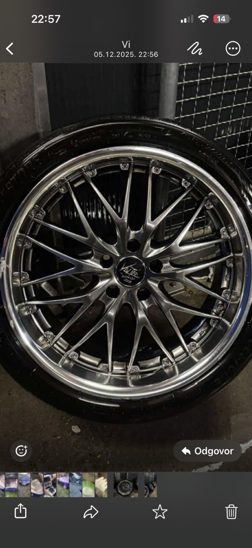 Voltec forged alloy wheel with polished lip — mounted on customer car